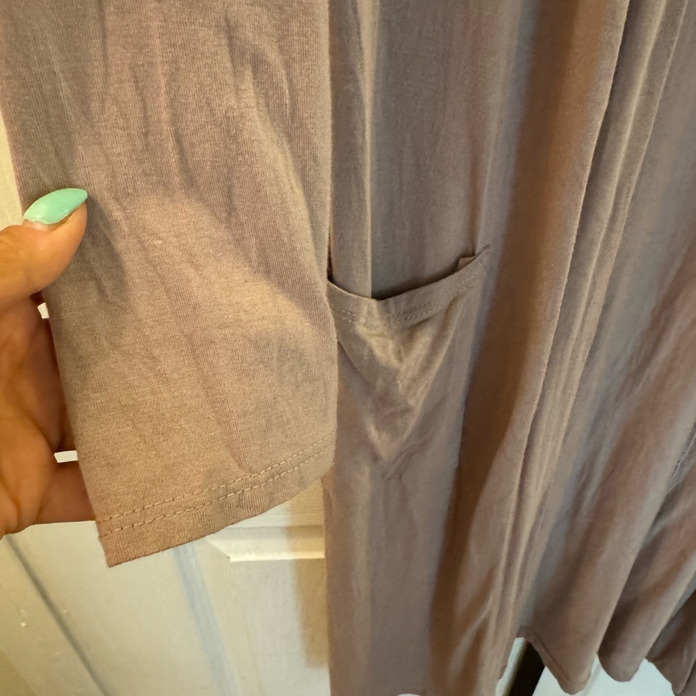 Savvi, Size 1 (fits like small/medium) Khaki calf length cardigan - Picture 3 of 4